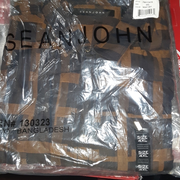 Sean John Big and Tall Plaid long sleeve button up shirt size 4XL - Picture 4 of 5